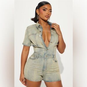 Fashion Nova Denim Romper